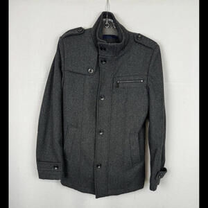 Daniel Hechter Wool Blend Jacket Poly Fill Grey Size S